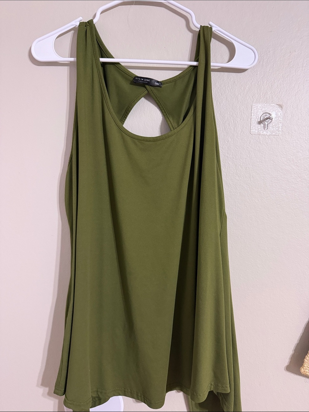 Olive Green Keyhole Racerback Tank Top